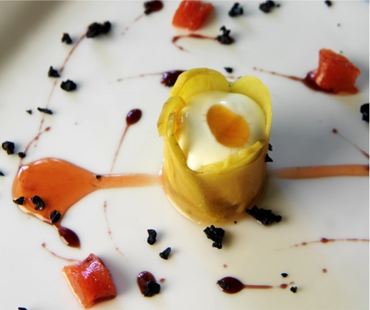 Plato de berenjenas de Almagro rellenas con crema de queso