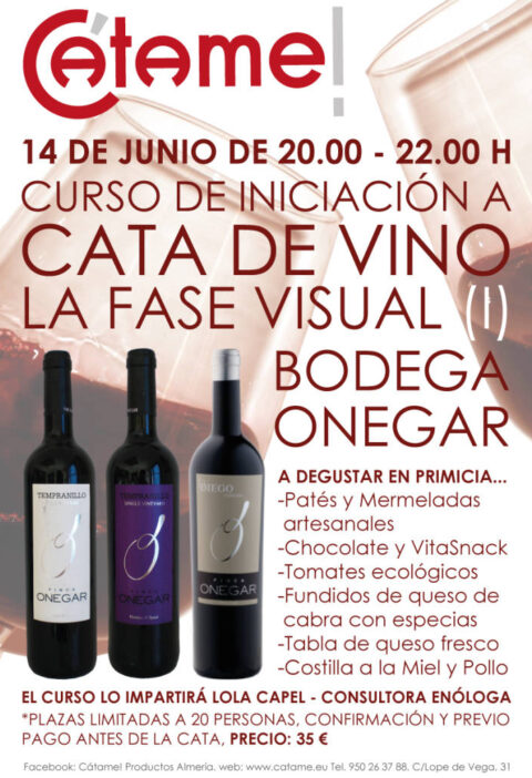 Curso de iniciación a la Cata de Vinos de Cátame! Productos Almería 1