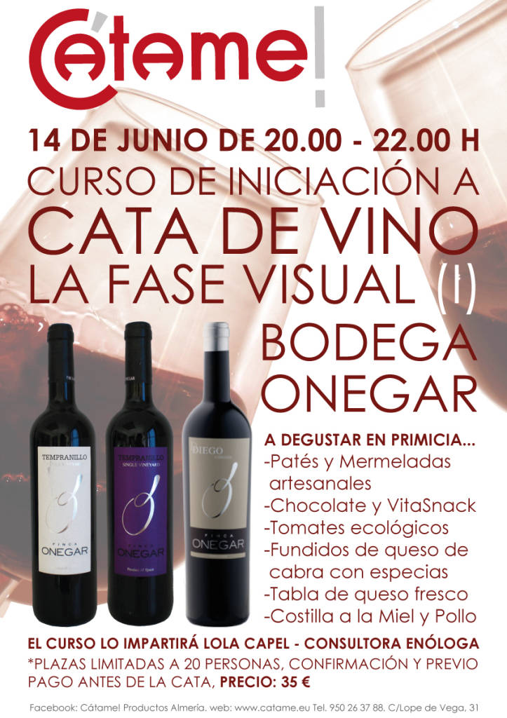Curso de iniciación a la Cata de Vinos de Cátame! Productos Almería
