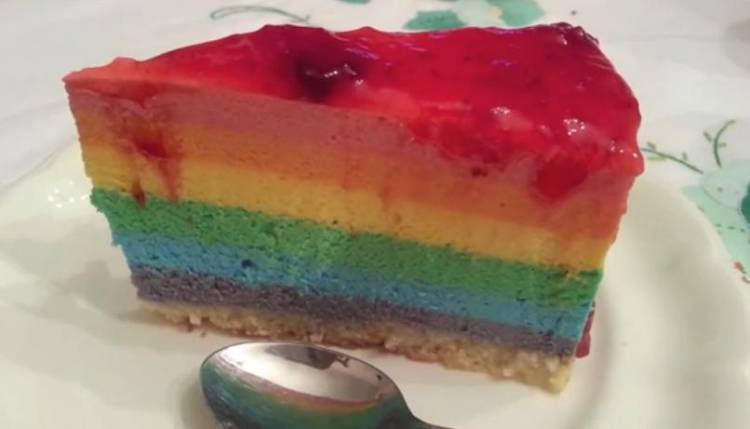 Tarta Arcoiris Mousse de Yogur – Rainbow Cake