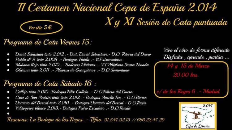 II Certamen Nacional Cepa de España 2014 (X y XI Sesión de Cata Puntuada) 2