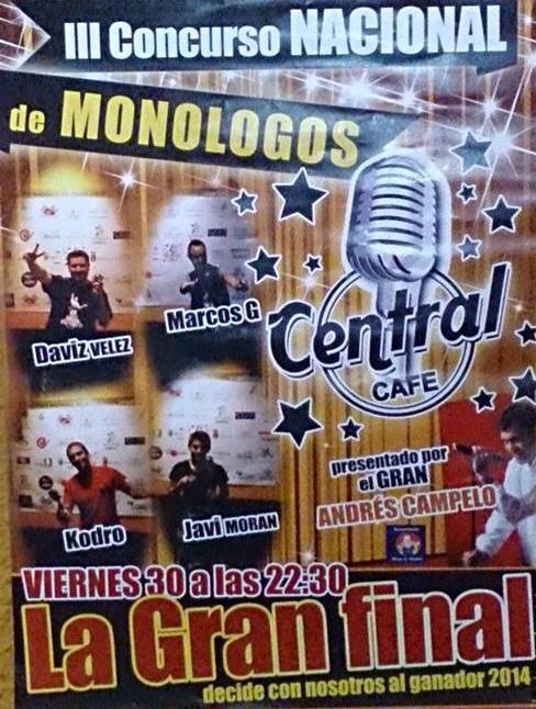 Un berciano en la gran final del concurso nacional de monologos del Central Cafe 1