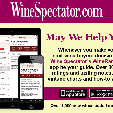 Ya disponible la app de Wine Spectator para Android, WineRatings+ 1