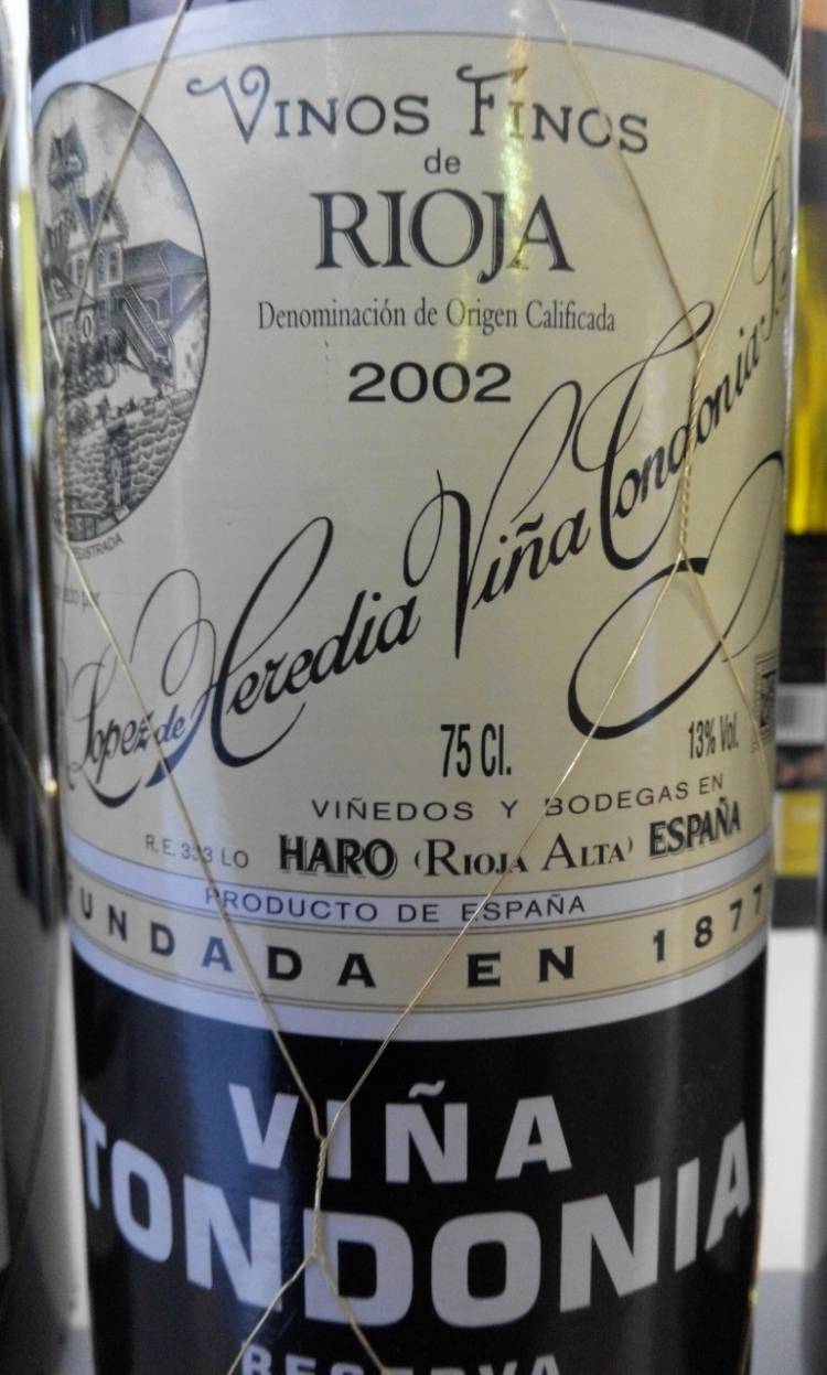 Catamos Viña Tondonia Reserva 2002, otro de los vinos recomendado en UK esta semana