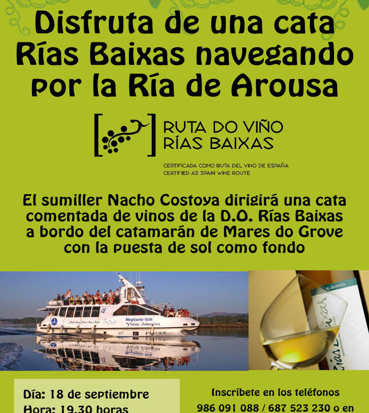 La Ruta do Viño Rías Baixas iniciará la programación de su Ruta de Vendimia 2015 con una cata comentada a bordo de un catamarán 1
