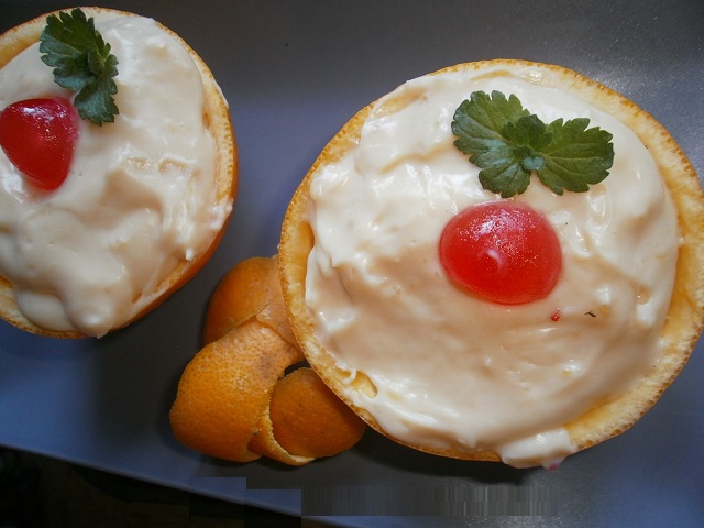 Naranjas rellenas de crema ligera 2