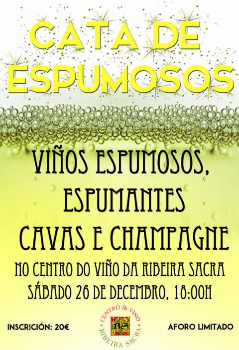 Cata de Espumosos, Espumantes, Cavas y Champagne este sábado en el Centro del Vino de la Ribeira Sacra 1