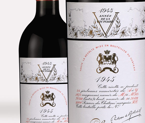 10 Botellas de Château Mouton Rothschild 1945 establecen un nuevo record en una subasta