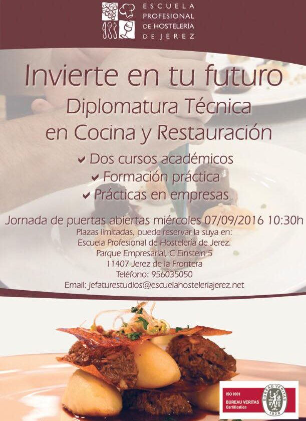 La Escuela de Hostelería de Jerez celebra una jornada de puertas abiertas el próximo miércoles 1